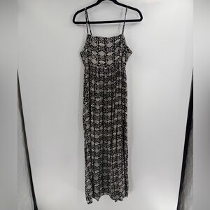 Natural Life Monochrome bohemian Floral strap Patterned maxi Dress size medium
